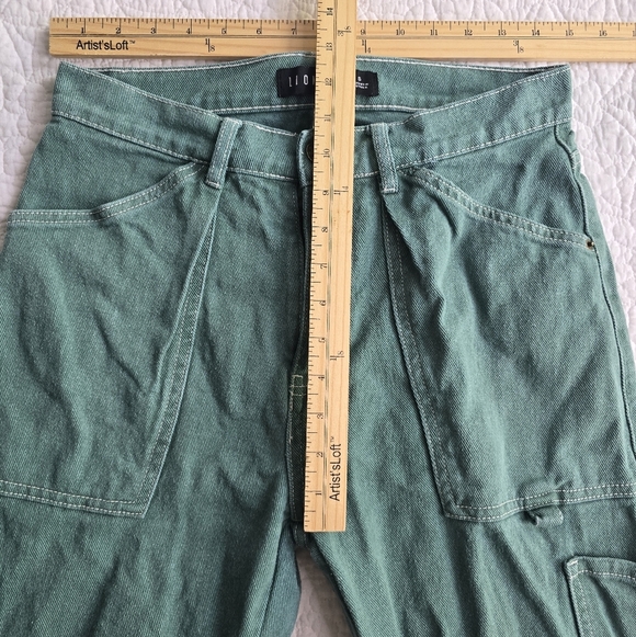 Lioness Princess Poly Miami Vice Wide Leg Cargo Style Pants Green - Picture 15 of 16